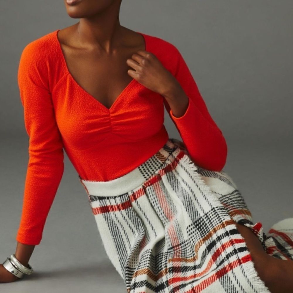 MAEVE Long Sleeve Sweetheart Top